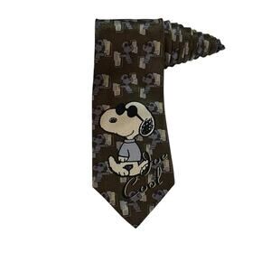 Peanuts 50th Anniversary Snoopy Joe Cool Cartoon Novelty Necktie Silk